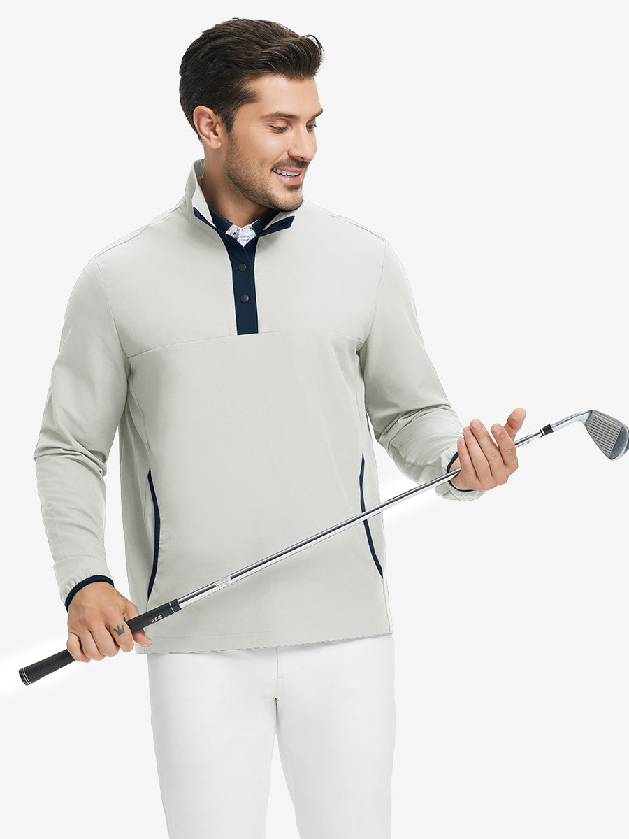Mock Neck Quarter Button Golf Pullover