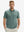 Front waist-up shot of model wearing green leaf breathable jacquard pattern 3-button golf polo