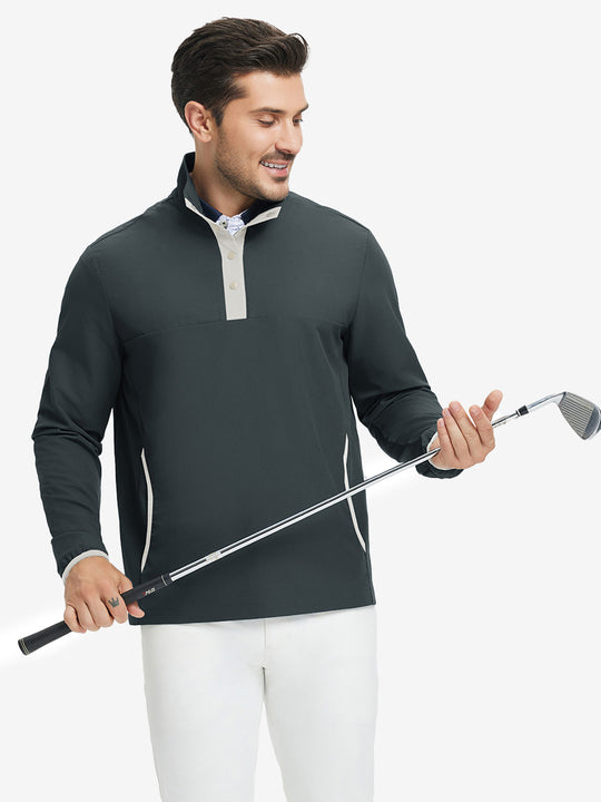 Mock Neck Quarter Button Golf Pullover