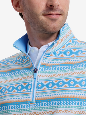 Full Print Quarter Zip Sleeveless Vest Pullover