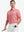 MAELREG Men's Performance Jersey Print Polo in Candy Pink Line – front half-body with golf pose