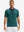Front half-body of model in turquoise stripe upgraded two-tone striped quick dry polo shirt
