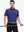 Half-body front shot of model wearing PLUM BLUE STRIPE polo, blending sophistication with sporty vibe