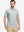 Front half-body of model in gray geometric stretch printed collarless henley golf shirts