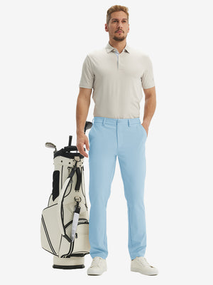 Pantalones de Golf Repelentes al Agua de Corte Clásico con Pliegue Frontal