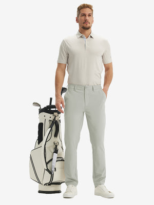 Pantalones de Golf Repelentes al Agua de Corte Clásico con Pliegue Frontal