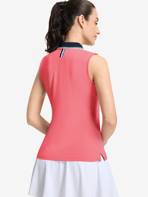 Women's Collared V Neck Quick Dry Tank Tops