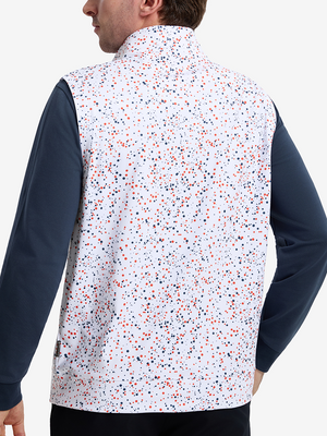 Full Print Quarter Zip Sleeveless Vest Pullover