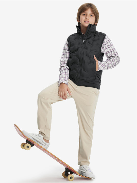 Boys Full-Zip Fleece-Lined Puffer Vest