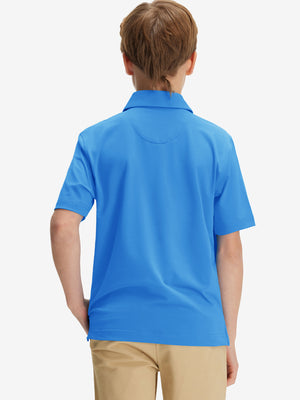 Boys Quick Dry Fit Athletic Solid Polo Shirts
