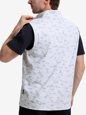 Full Print Quarter Zip Sleeveless Vest Pullover
