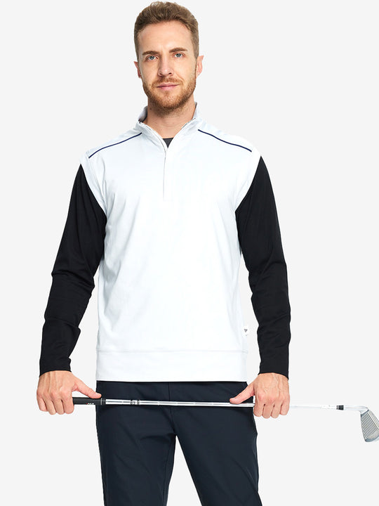 Stretch Solid Fleece Quarter-Zip Vest