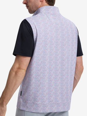 Full Print Quarter Zip Sleeveless Vest Pullover