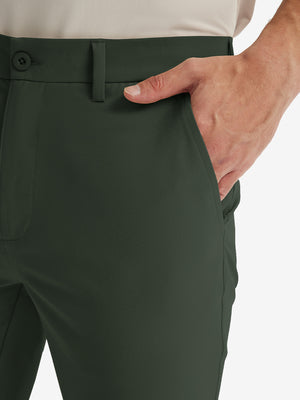 Pantalones de Golf Repelentes al Agua de Corte Clásico con Pliegue Frontal
