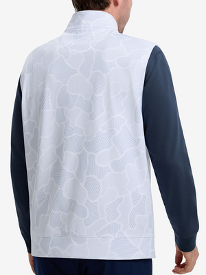 Full Print Quarter Zip Sleeveless Vest Pullover