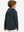 Back upper view of youth long sleeve hoodied with kangaroo pocket in dark grey, showing fit and shoulders.