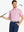Model front half-body with golf club wearing ROSE Elegant Performance Jacquard Polo