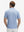 Back waist-up shot of model wearing light blue ultra-light quick dry moisture wicking collared polo shirt