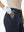 Detail view of front pocket on navy women's regular fit stretchy golf pants