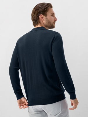 Pure Merino Wool Knit Sweater Polo Shirts
