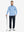 Man wearing Heather Pinstripe Brushed Dry Fit Quarter Zip Pullover in sky blue heather, holding golf club on course
