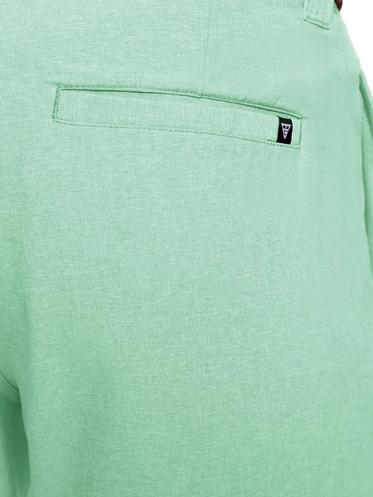 MINT GREEN 9 Inch Heather Performance Golf Shorts close-up of back right pocket detail