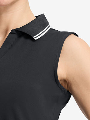 Women's Collared V Neck Quick Dry Tank Tops