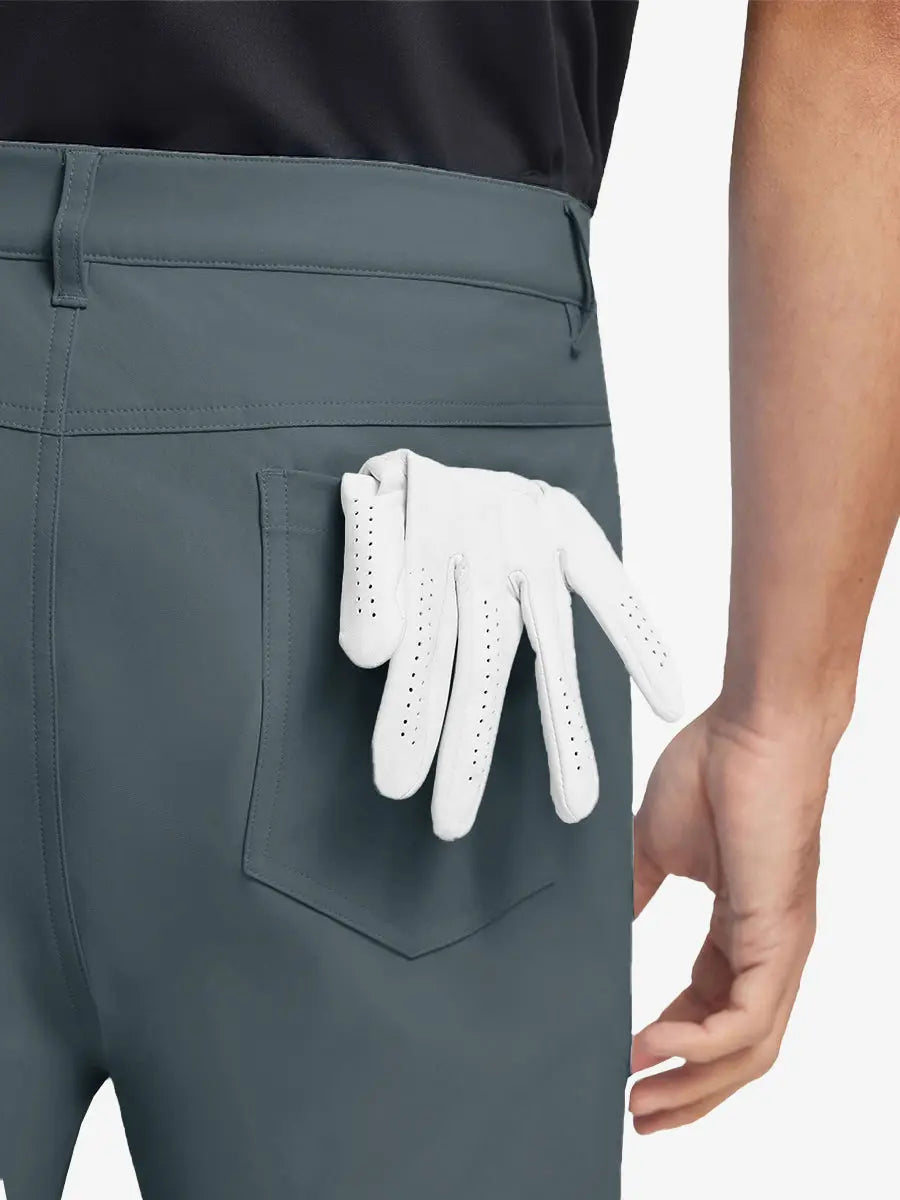 DARK GREY 4-way Stretch Performance Solid Shorts, back pocket holding golf glove, 7 Inch design