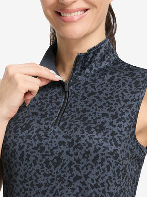 Women's Sleeveless Q-Zip Print Golf Shirts