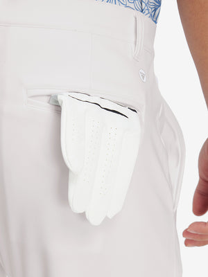 Back pocket detail of Golf Lightweight Fleece Lined Dress Pants in oyster gray