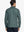 Back half-body view of model in Pinstripe Quarter Zip Pullover, showing back detail – DARK GREEN MELANGE