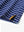 Hem slit detail of NAVY/SKY BLUE STRIPE Youth Performance Golf Polo highlighting stitching and finish.