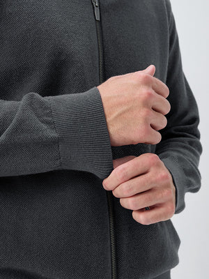 Wool Full Zip Sweater Bomber Jackets