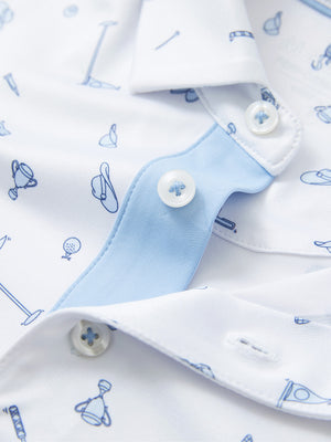 Youth Print Stretch Lightweight Polo Shirts