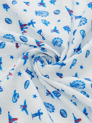Fabric close-up of Stylish printing summer shirt with lightweight feel in dreamy starry sky