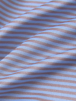 Texture close-up of Kids stripe golf polos with soft fabric and bright bluishyellow stripe stripes