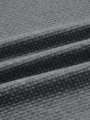 Close-up of fabric on texture solid hoodies pullover, showing texture and finish in grey heather