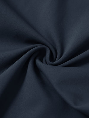Close-up of fabric on soft lightweight casual golf pants with 5 pockets, showing texture in navy.