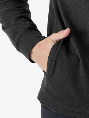Heather Brushed Rib Knit Quarter Zip with 2 Pockets