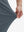 Detail view of pants elasticity on grey blue flat front golf joggers pants with belt loops
