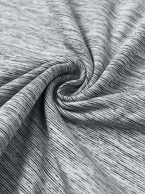 Black heather pinstripe brushed fabric detail of dry fit quarter zip golf pullover