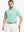 Model front half-body holding golf club wearing ICE GREEN Performance Ananas Jacquard Polo