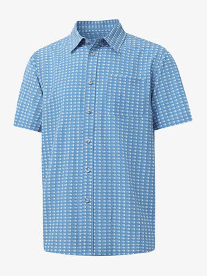 3D display of BLUE WHITE BONEFISH Stylish Printing Summer Shirt.