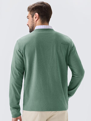 Heather Brushed Rib Knit Crewneck Sweatshirt