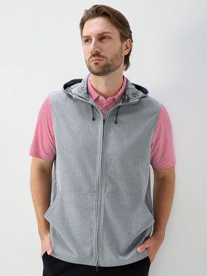 Water Resistant Sleeveless Hooded Jacket With Pockets