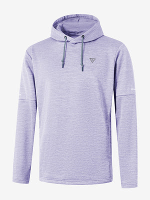 3D rendering of lavender heather Heather Fleece Hoodies Pullover, showcasing the realistic texture and fit of the garment