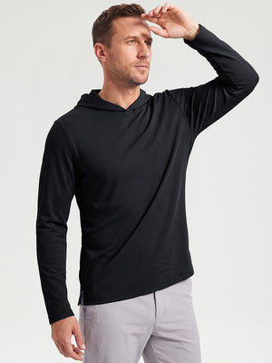 Vertical Stripes Ribbed Knit Hoodies Sweatshirt