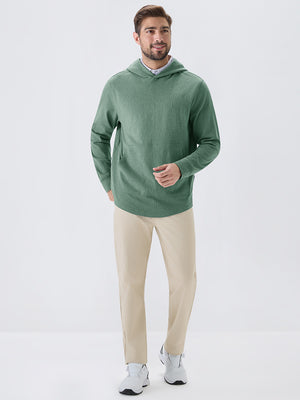 Stretch Ultra-Comfy Heather Brushed Rib Knit Hoodie