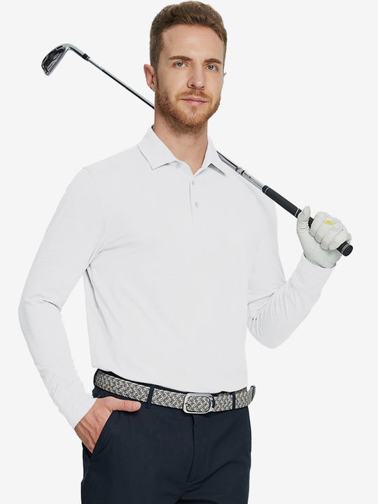 Skin-friendly Long Sleeve Melange Polo