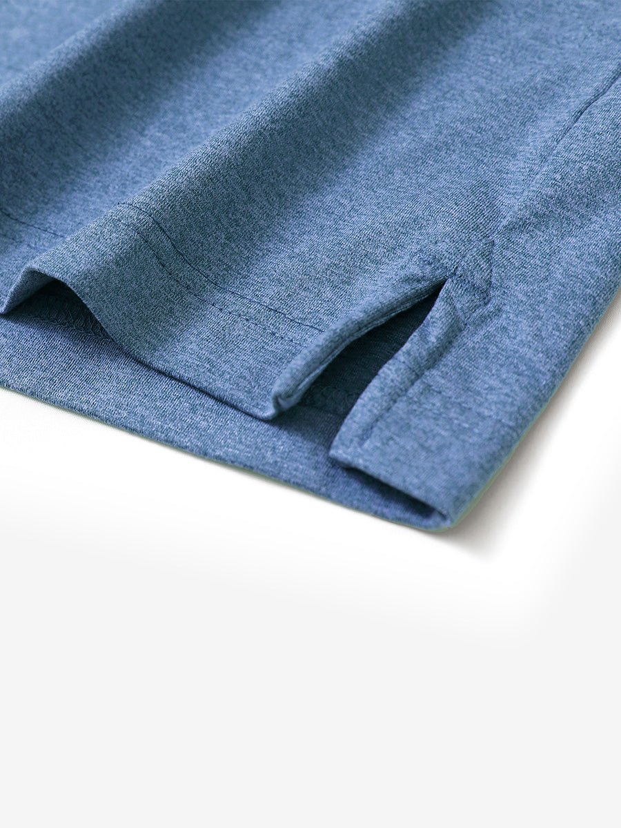 Skin-friendly Long Sleeve Melange Polo